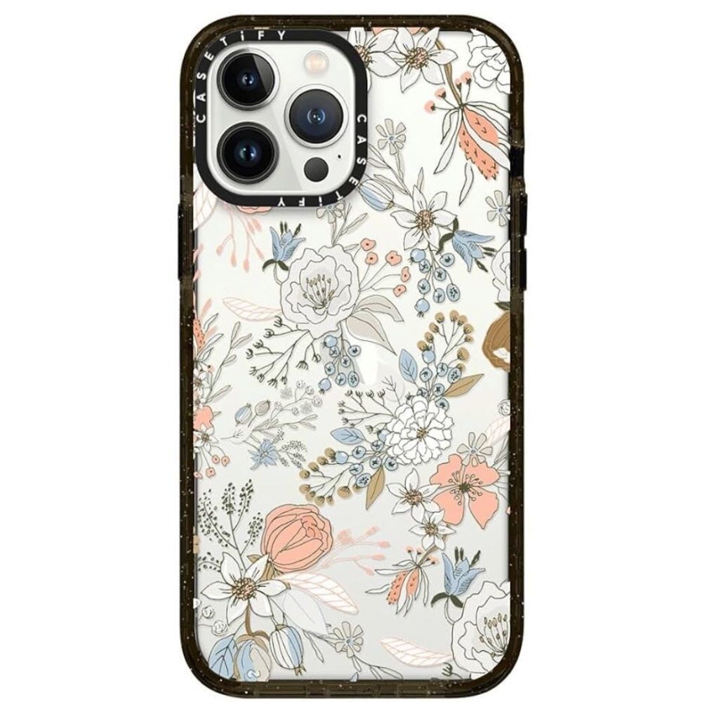 CASETiFY Impact iPhone 13 Case Protect Abstract Modern Coral Clear Black